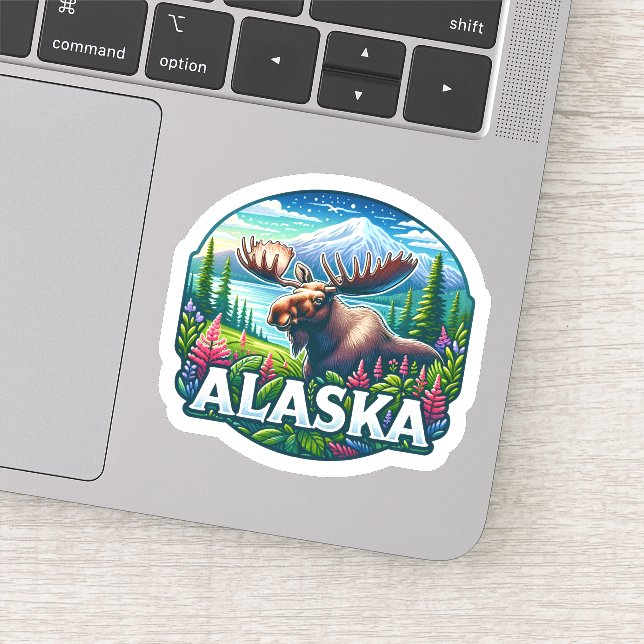 Sticker Alaska, Moose, (Détail)