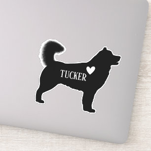 Sticker Alaskan Malamute Husky Silhouette Nom personnalisé