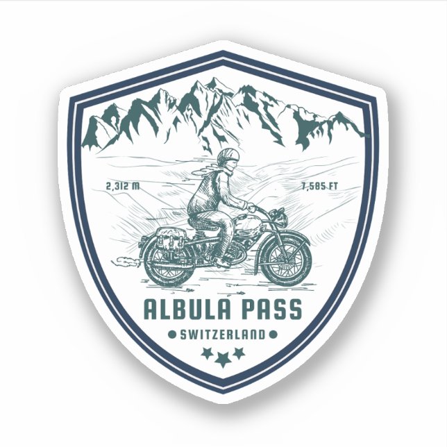 Sticker Albula pass moto suisse alpes tour x (Devant)