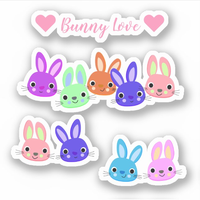Sticker Album Scrapbooking Lapins Colorés (Devant)