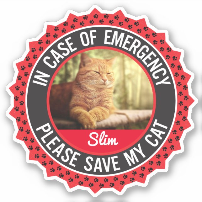 Sticker Alerte de sécurité pour animaux de compagnie en Co (Devant)