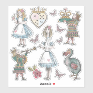 Sticker Alice In Wonderland Vintage Histoire Caractères
