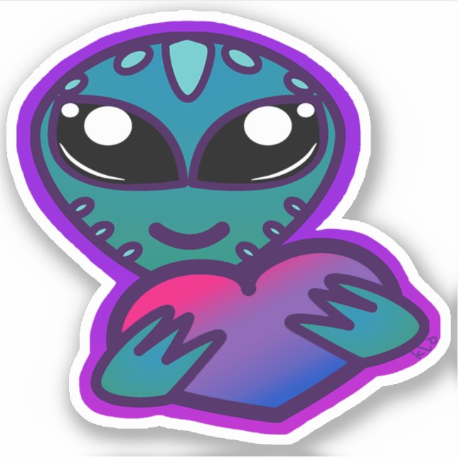 Sticker Alien Bi Pride (Devant)