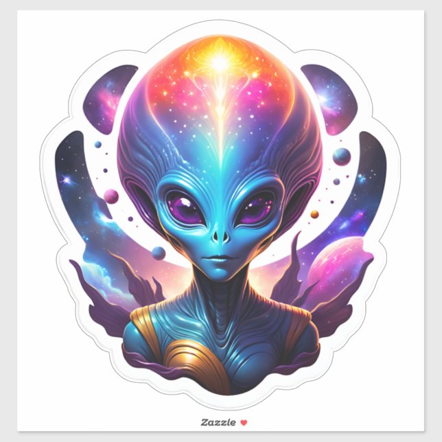 Sticker Alien bleu (Feuille)