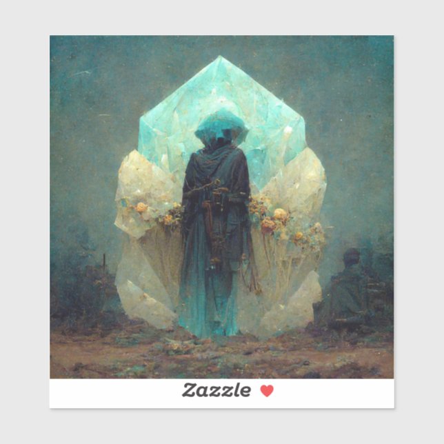 Sticker Alien Crystal Guardian  Sci-Fi Imaginaire (Feuille)