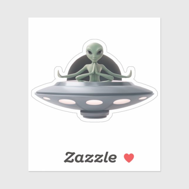 Sticker Alien de yoga (Feuille)