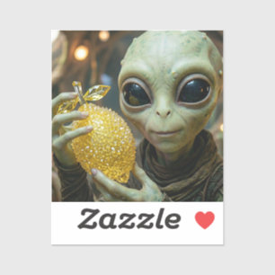 Sticker Alien Extraterrestre et Citron Cristallin