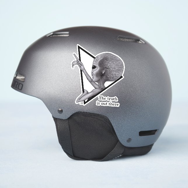 Sticker Alien gris, la vérité est là (Côté casque)