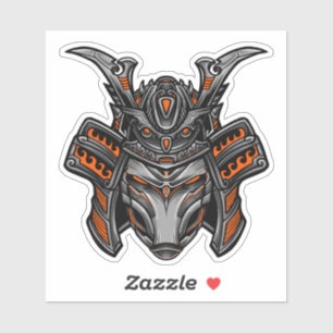 Sticker Alien Samurai Mask Orange