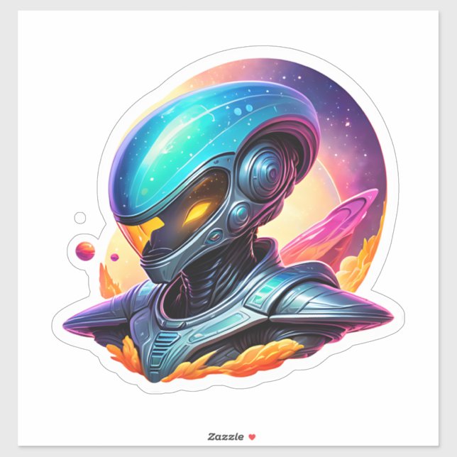 Sticker Alien spatial (Feuille)