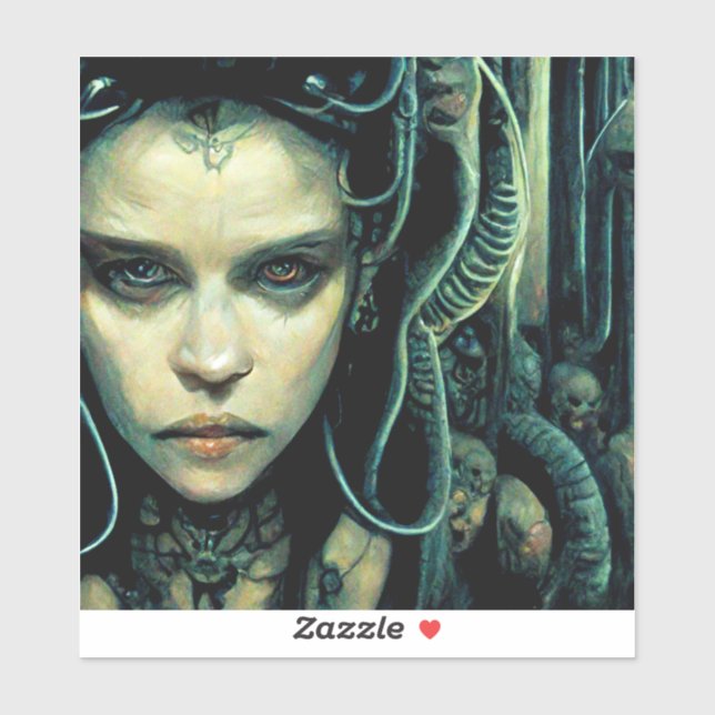 Sticker Alien Tech Girl Science Fiction (Feuille)