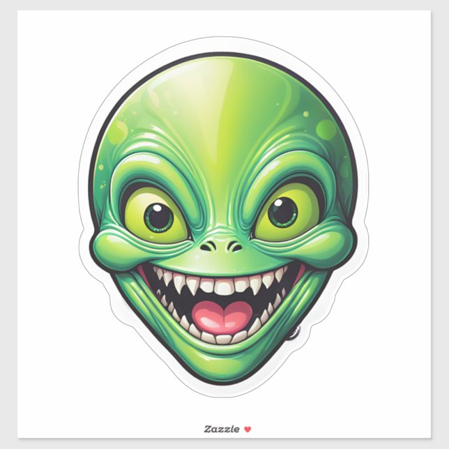 Sticker Alien vert (Feuille)