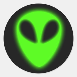 Sticker Alien vert brillant