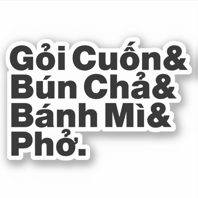 Sticker Alimentation de rue vietnamienne (Devant)