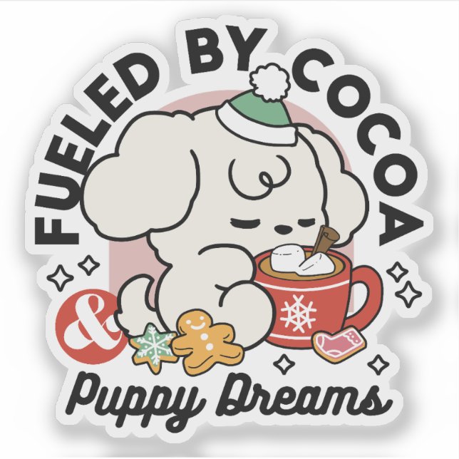 Sticker Alimenté par le cacao et les Rêves de chiots - Chi (Devant)