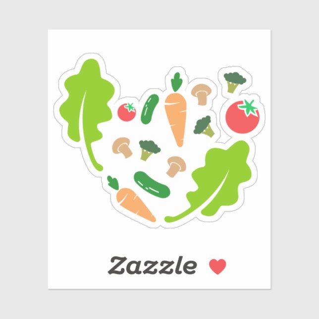 Sticker Aliments sains, fruits et légumes pour la nutritio (Feuille)