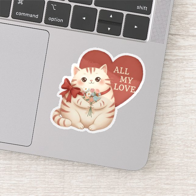 Sticker All My Love Tabby Cat (Détail)