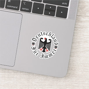 Sticker Allemagne/Deutschland Forever/aigle noir/croix de 