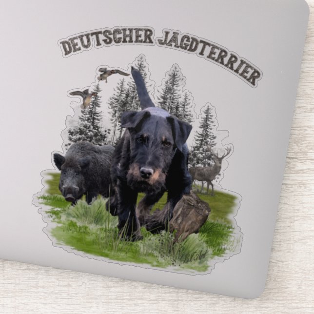 Sticker allemand Chasse Terrier (Jagdterrier) (Détail)