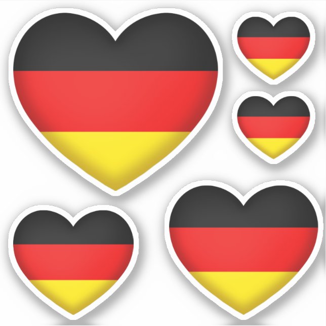 Sticker Allemand Pride Black Red Gold Hearts Couleurs du d (Devant)
