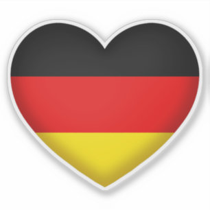 Sticker Allemand Pride Noir Rouge Coeur Or Couleurs du dra