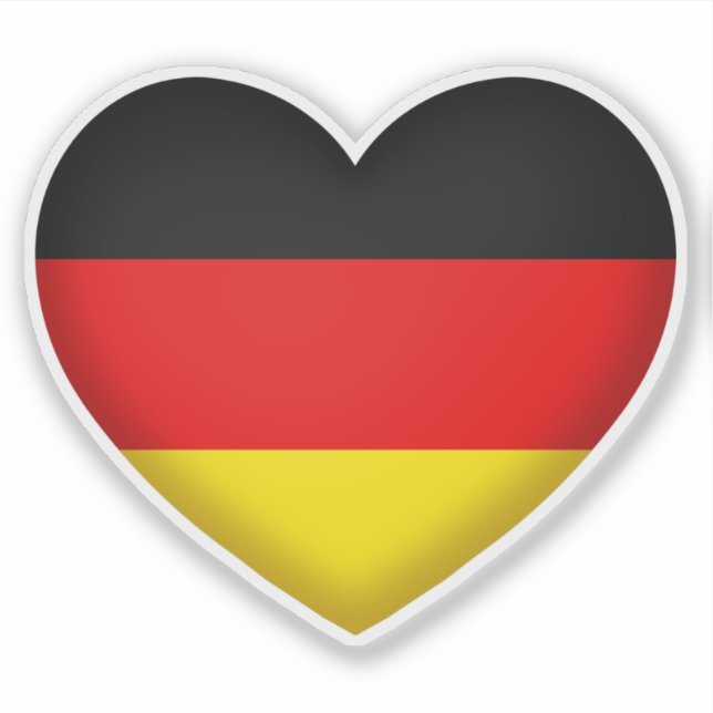 Sticker Allemand Pride Noir Rouge Coeur Or Couleurs du dra (Devant)