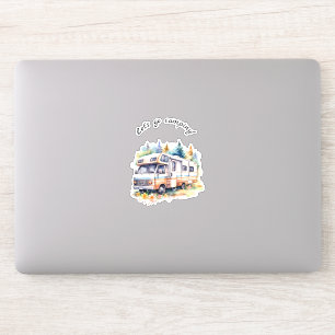 Sticker Allez Camping Retro Camper