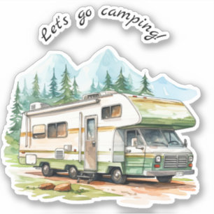 Sticker Allez Camping Retro RV Camper