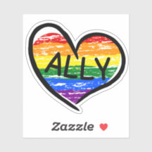 Ally pour LGBTQ+ Coeur tiré main
