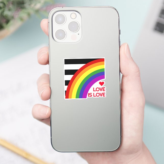 Sticker Ally Pride drapeau arc-en-ciel (Téléphone)
