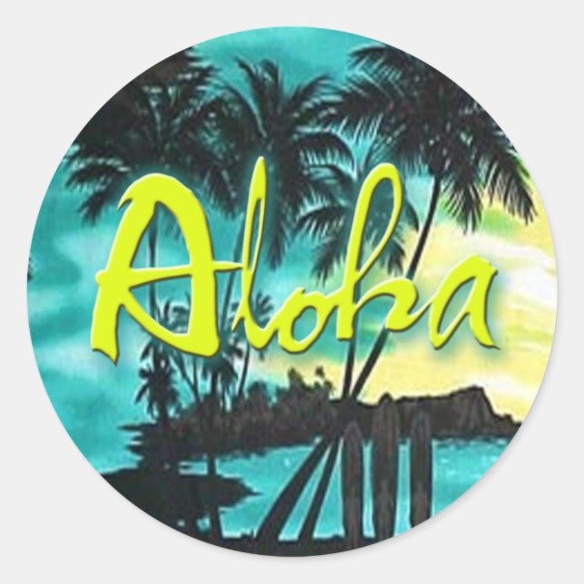 Sticker Aloha Aqua Sunset (Devant)