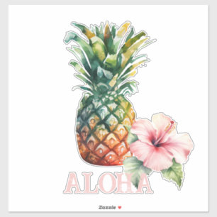 Sticker Aloha Hibiscus Ananas à fleurs