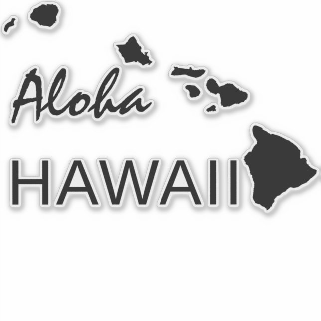 STICKER ALOHA - ÎLES HAWAII (Devant)