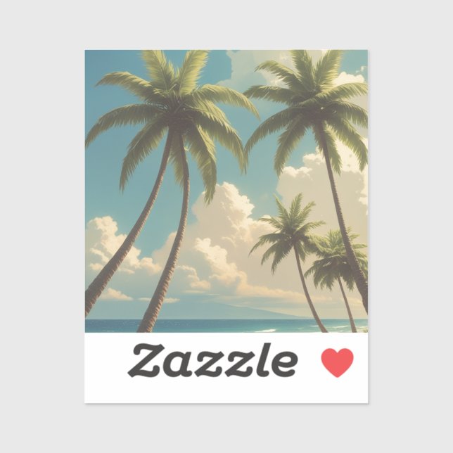 Sticker Aloha Voyage Hawaïen De Style vintage De Hawaii (Feuille)