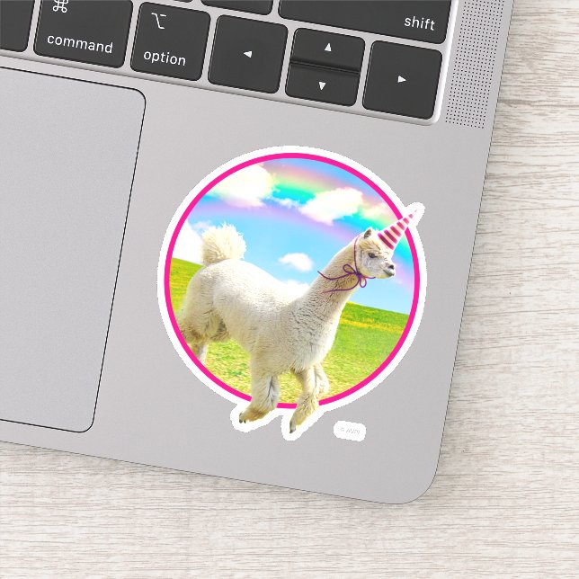 Sticker Alpaca Unicorne sous ciel ciel (Détail)