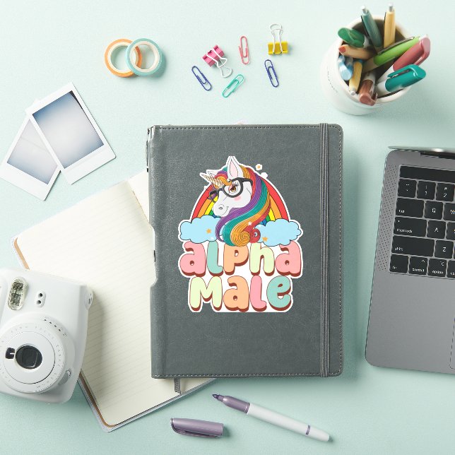 Sticker Alpha Homme Ironique Unicorne 2 (Couverture iPad)