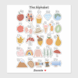 Sticker Alphabet A à Z avec photos Enfants