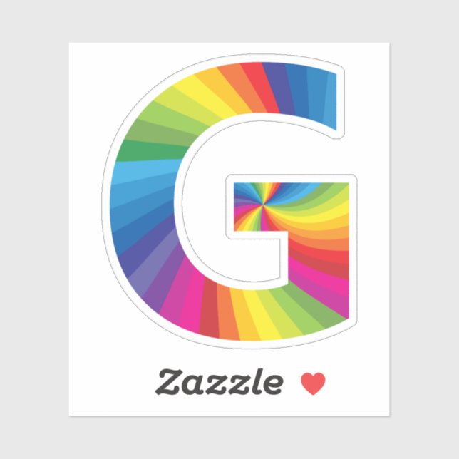 Sticker Alphabet arc-en-ciel couleur mignon G (Feuille)