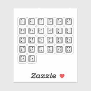 Sticker Alphabet de clé d'ordinateur Braille