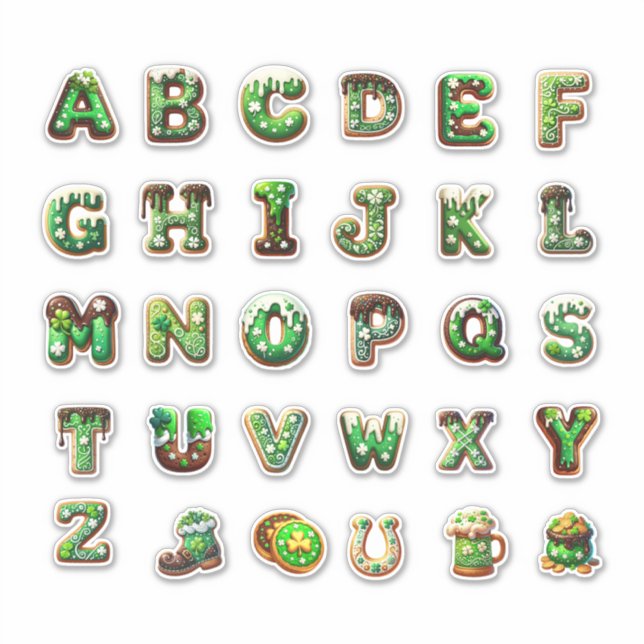 Sticker Alphabet de la Saint-Patrick (Devant)