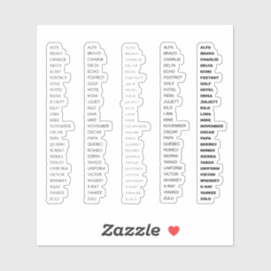 Sticker Alphabet phonétique OTAN pour moniteur à clavier