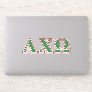 Sticker Alphi Chi Omega Lettres Vertes et Rouges