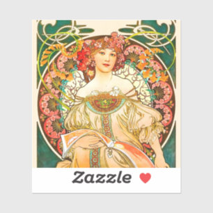Sticker Alphonse Mucha Art Nouveau Daydream