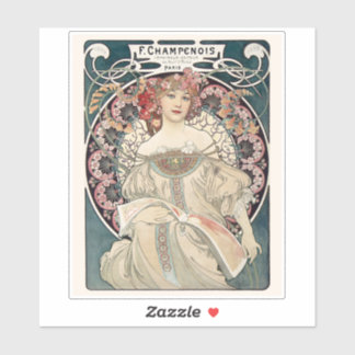Sticker Alphonse Mucha | Décal de vinyle Art nouve