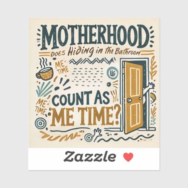 Sticker Amant drôle maman - Mère : Se cacher dans le bain (Feuille)