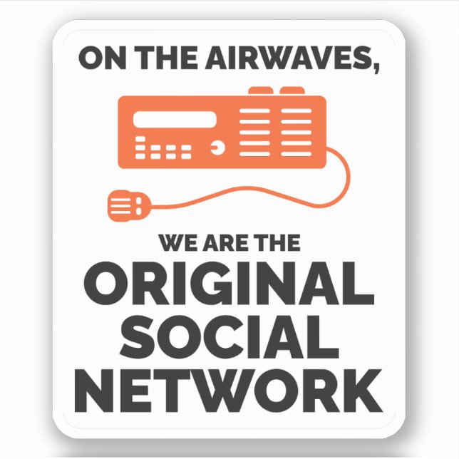 Sticker Amateur Ham Radio Opérateur Original Réseau Social (Devant)