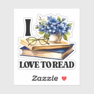 Sticker Amateurs de livres mignons lecture