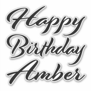 Sticker Amber Nom Prénom Anniversaire de la Broderie noire