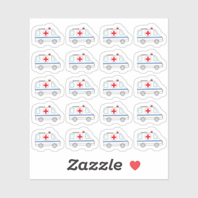 Sticker Ambulance d'urgence Médicale Paramedic Bujo Planne (Feuille)