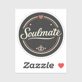 Sticker Âme sœur Amour Rétro Minimal (Sombre) Couple Corre